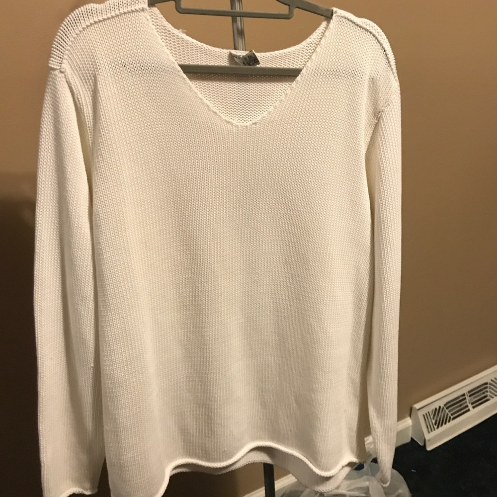 White cotton sweater